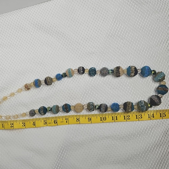 VINTAGE CHICOS CHUNKY BEAD AND CROTCHET NECKLACE MULTICOLORS - Picture 7 of 8